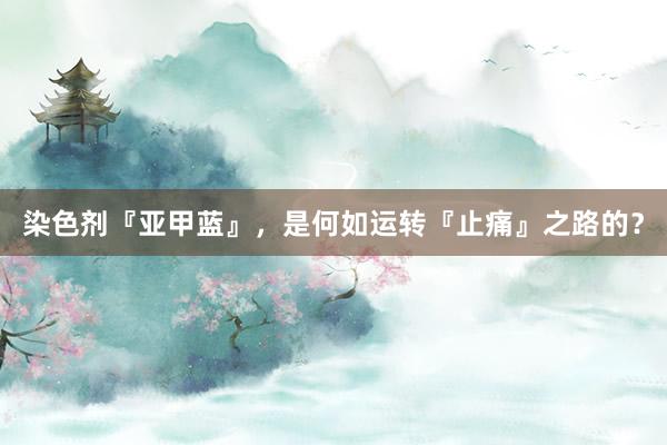 染色剂『亚甲蓝』，是何如运转『止痛』之路的？