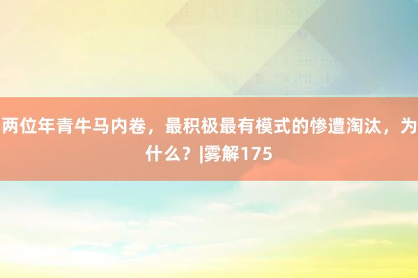 两位年青牛马内卷，最积极最有模式的惨遭淘汰，为什么？|雾解175